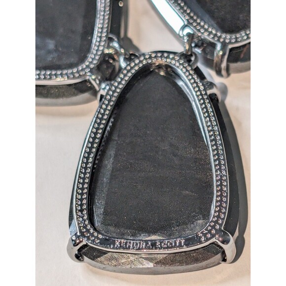 Kendra Scott Black Harlow Iridescent Necklace Gunmetal Chain with Jewerly Bag - Picture 6 of 11